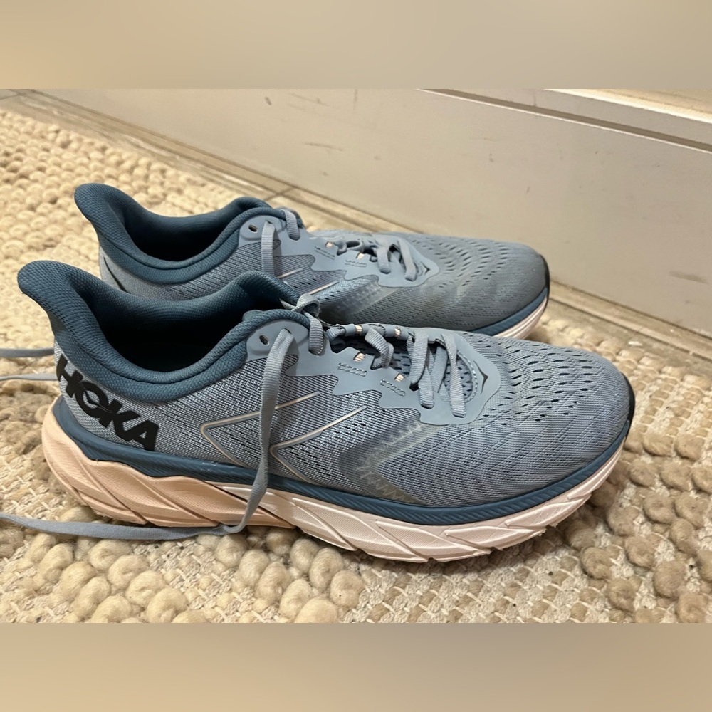 Hoka Blue Athletic Shoes with Mesh Upper and Cushioning